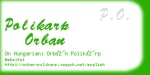 polikarp orban business card